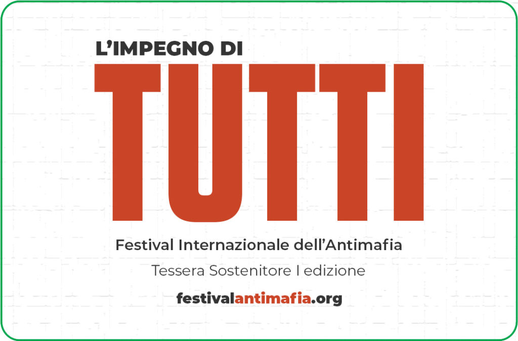 Tessera Sostenitore Festival Internazionale dell'Antimafia - fronte